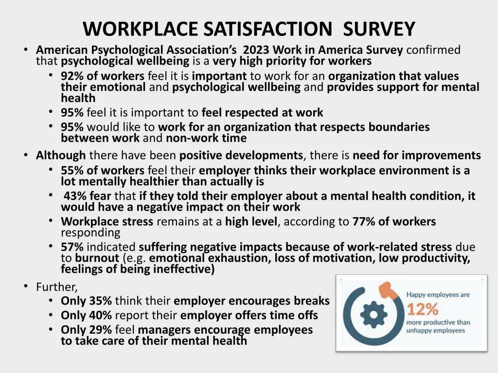 workplace satisfaction survey american