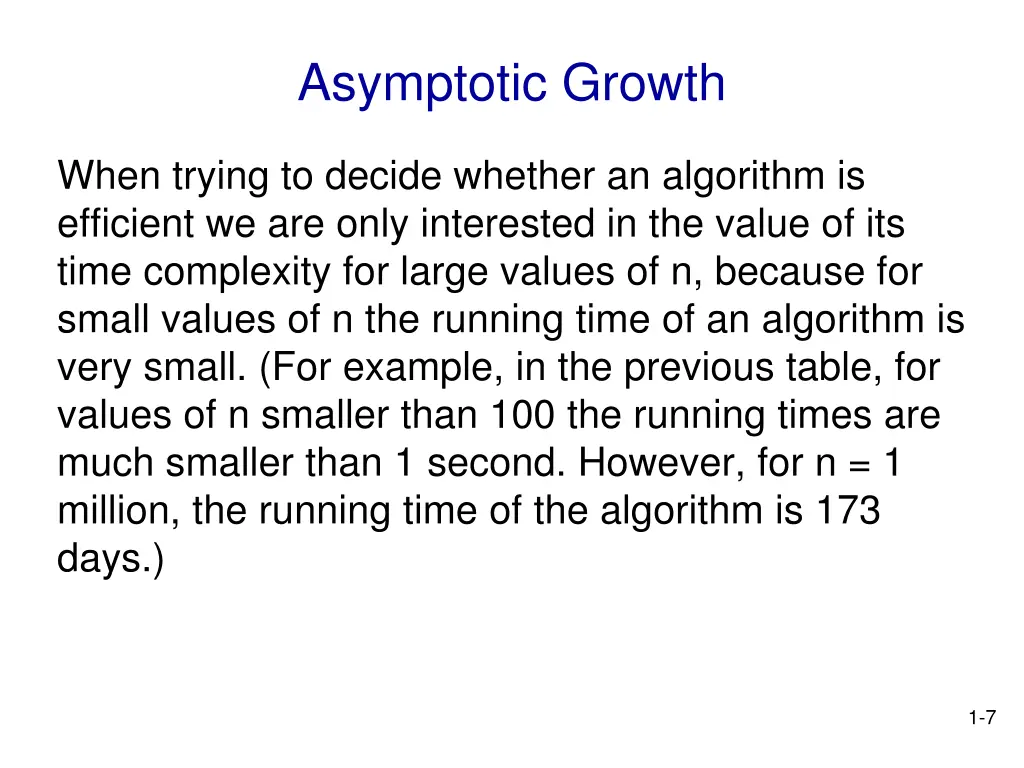 asymptotic growth 1