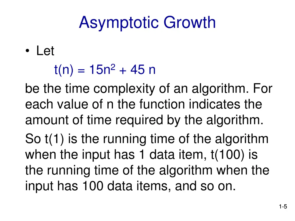 asymptotic growth