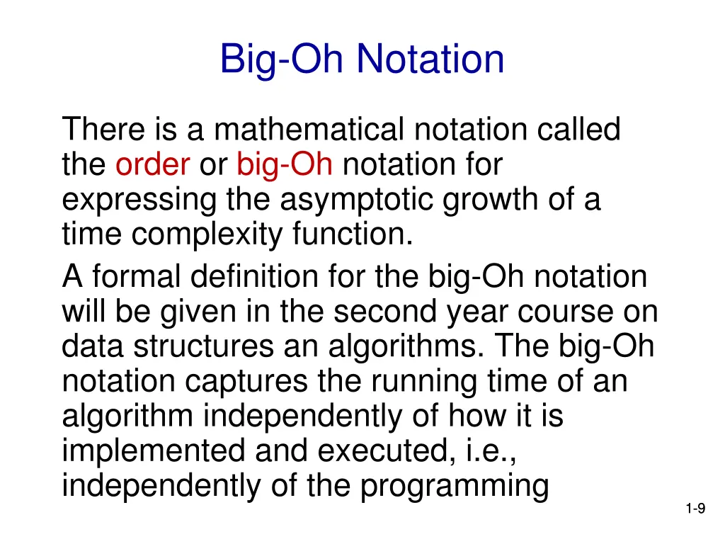 big oh notation