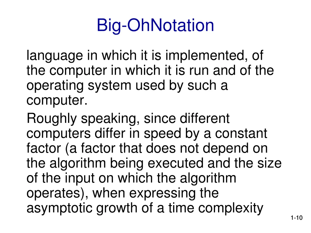 big ohnotation