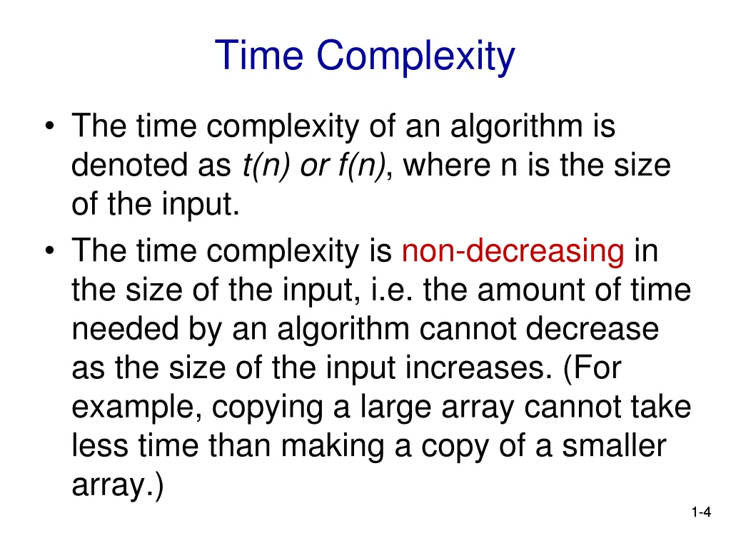 time complexity 1