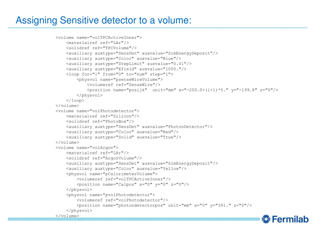 assigning sensitive detector to a volume