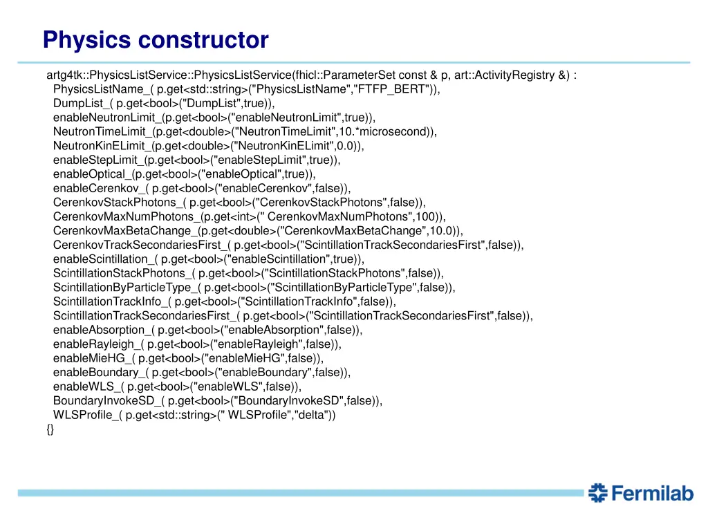 physics constructor