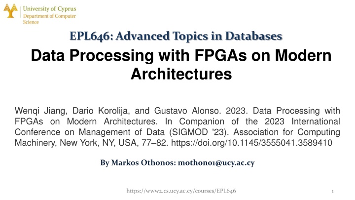 epl646 advanced topics in databases data