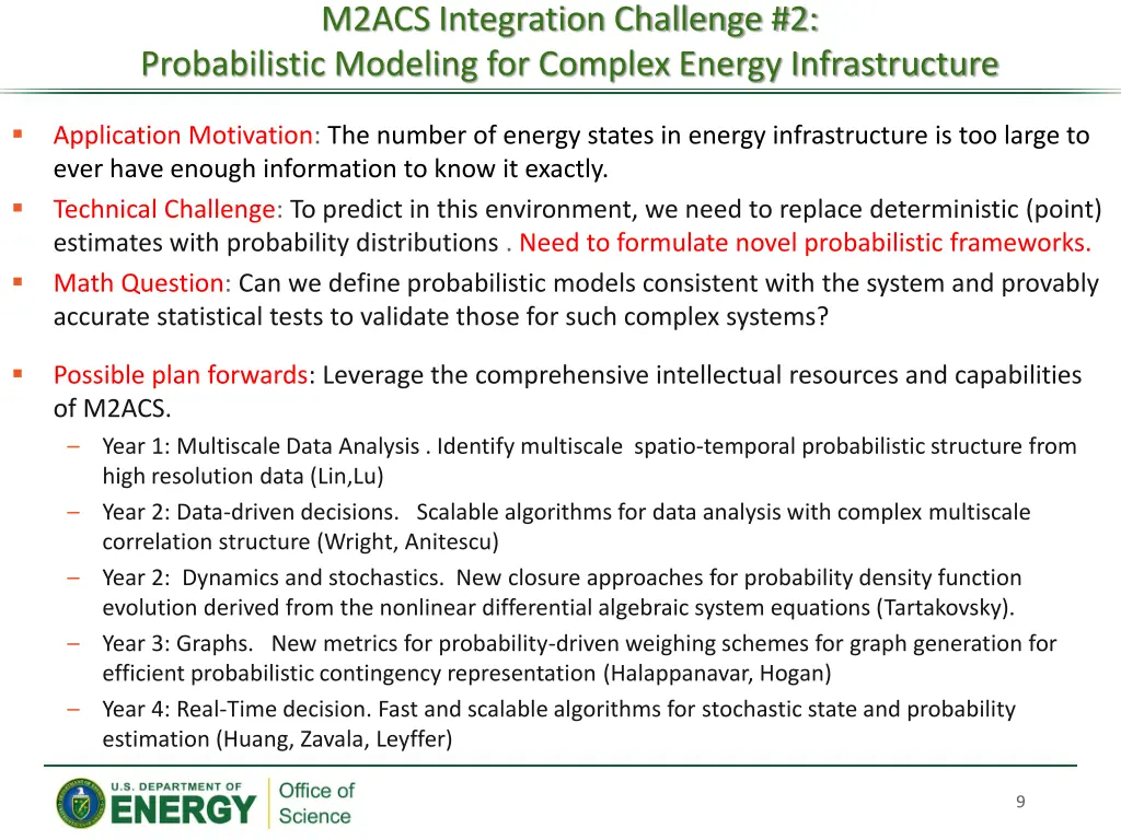 m2acs integration challenge 2 probabilistic