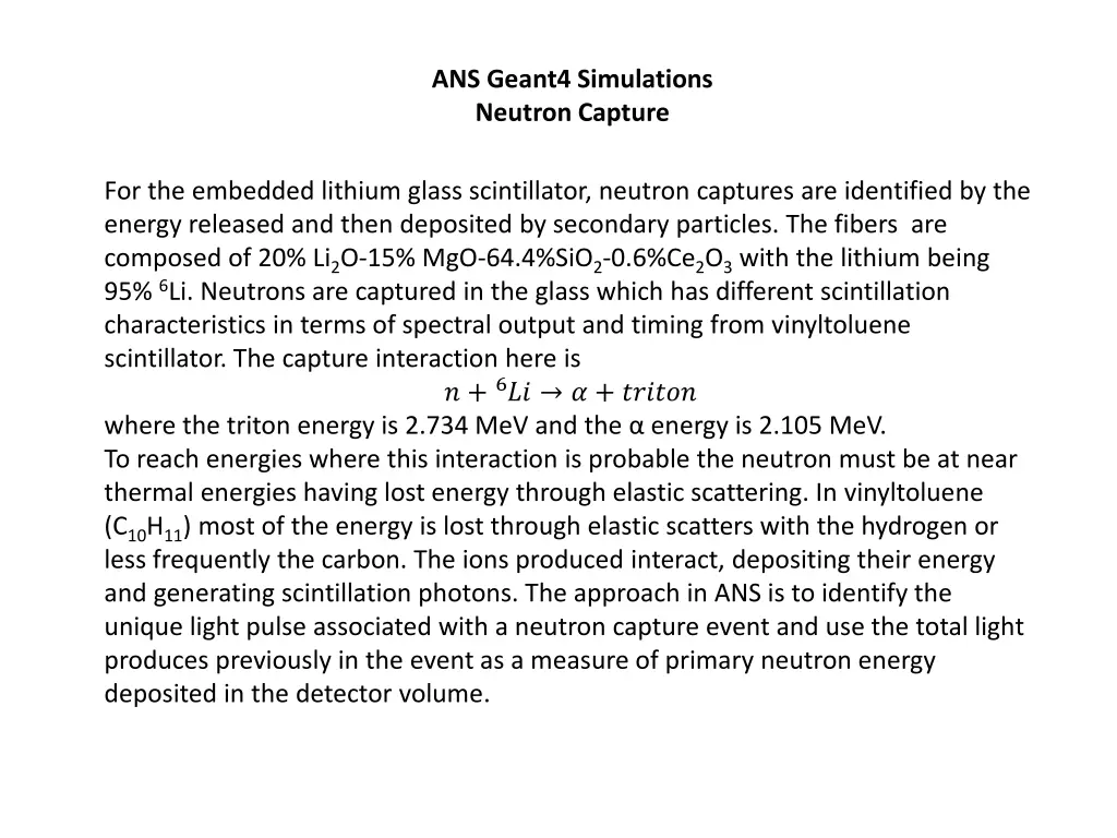 ans geant4 simulations neutron capture