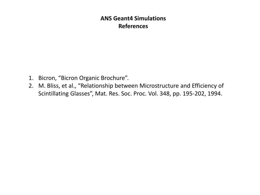 ans geant4 simulations references