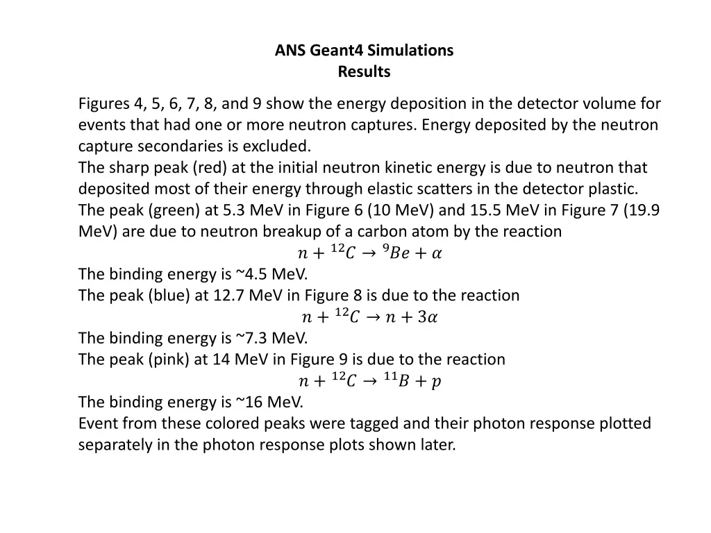 ans geant4 simulations results 1