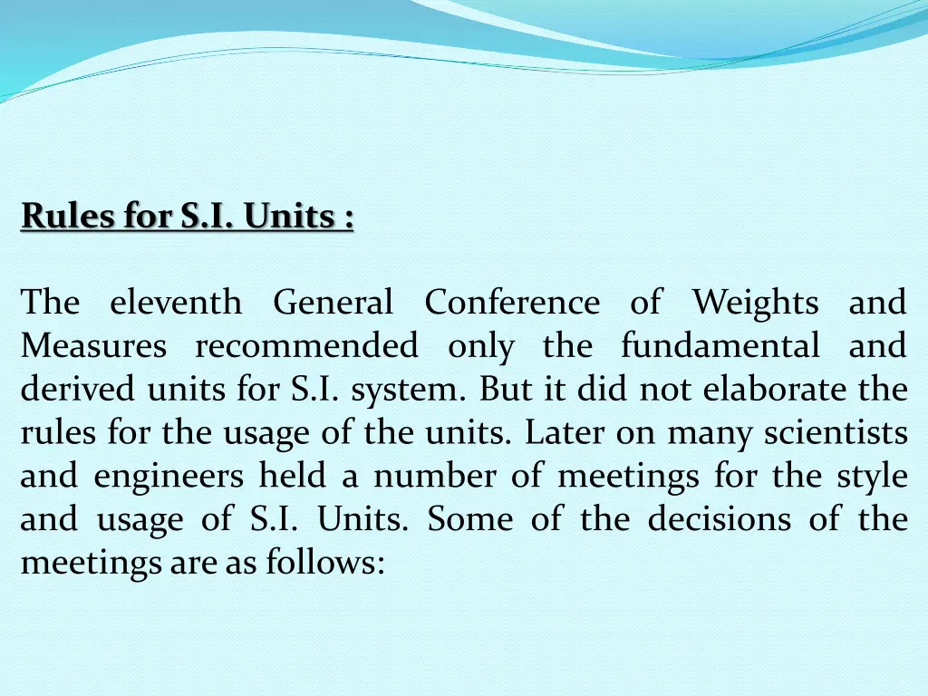 rules for s i units