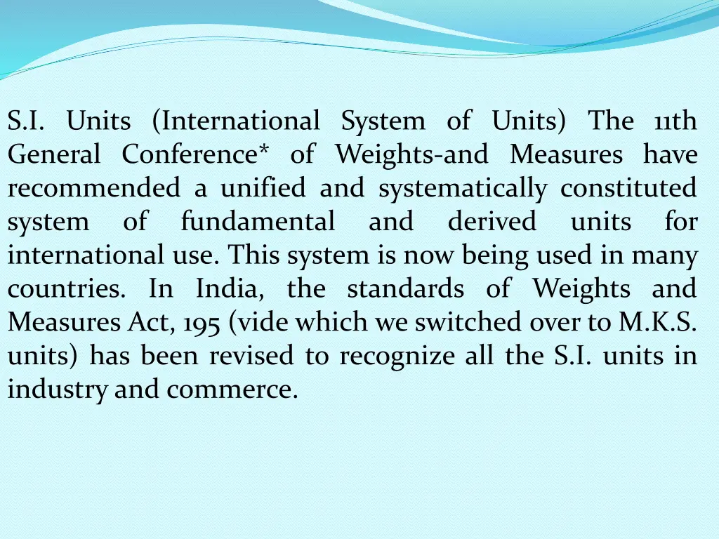 s i units international system of units the 11th