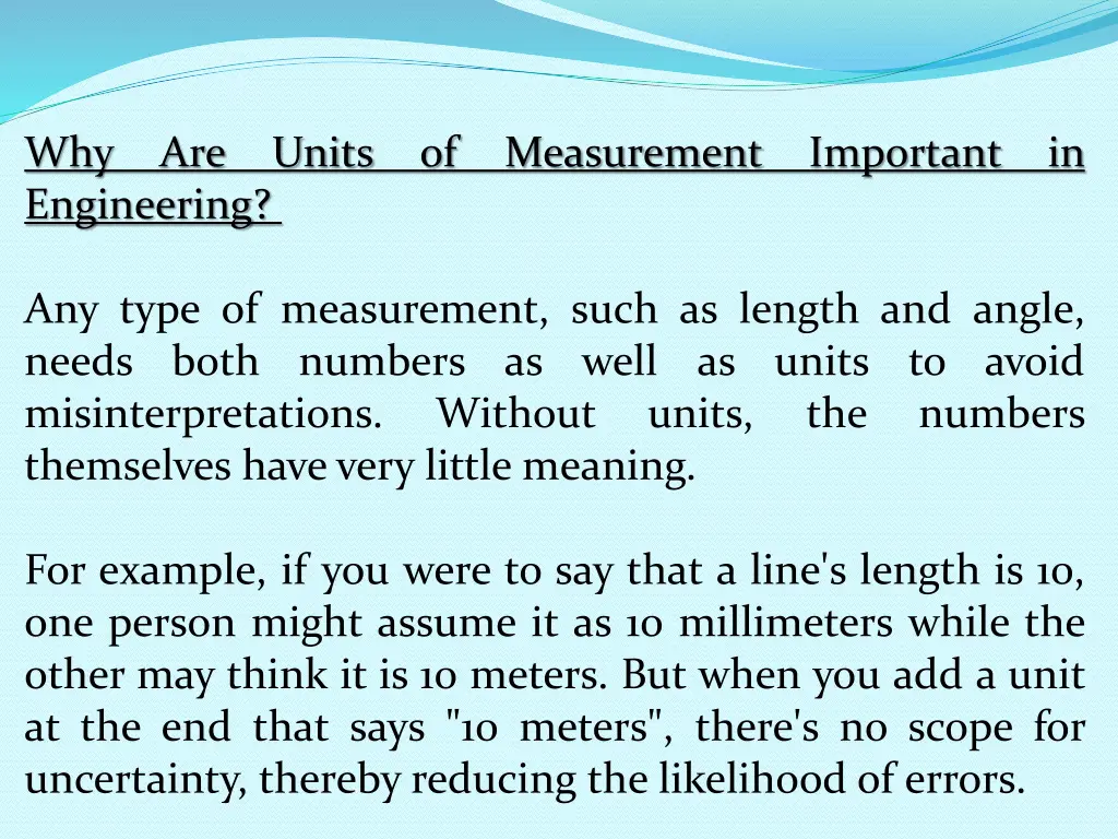 why are units of measurement important