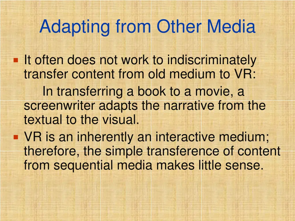 adapting from other media