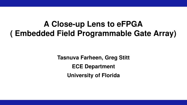 a close up lens to efpga embedded field