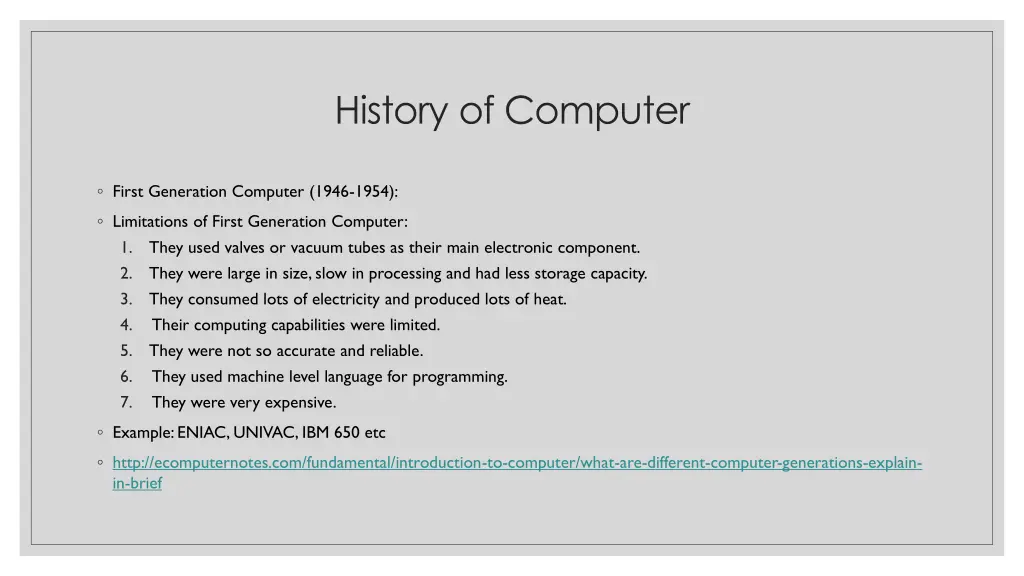 history of computer