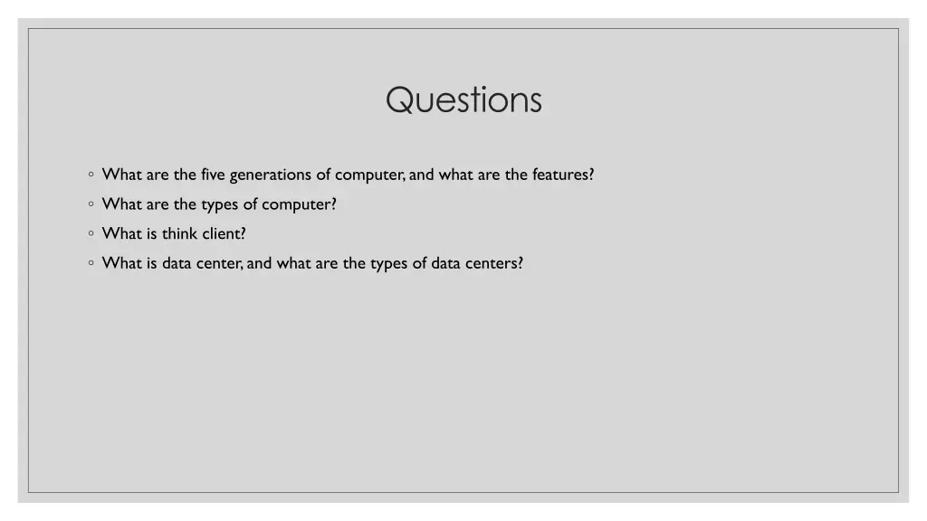 questions