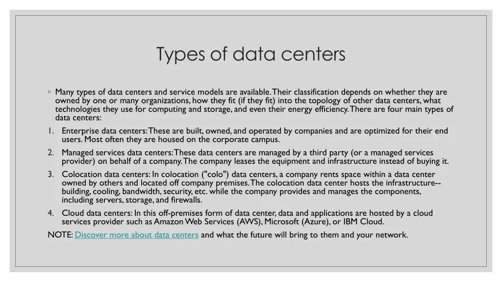 types of data centers