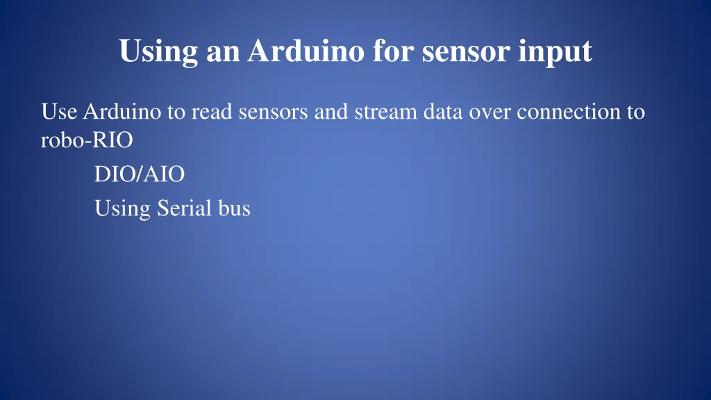 using an arduino for sensor input 1