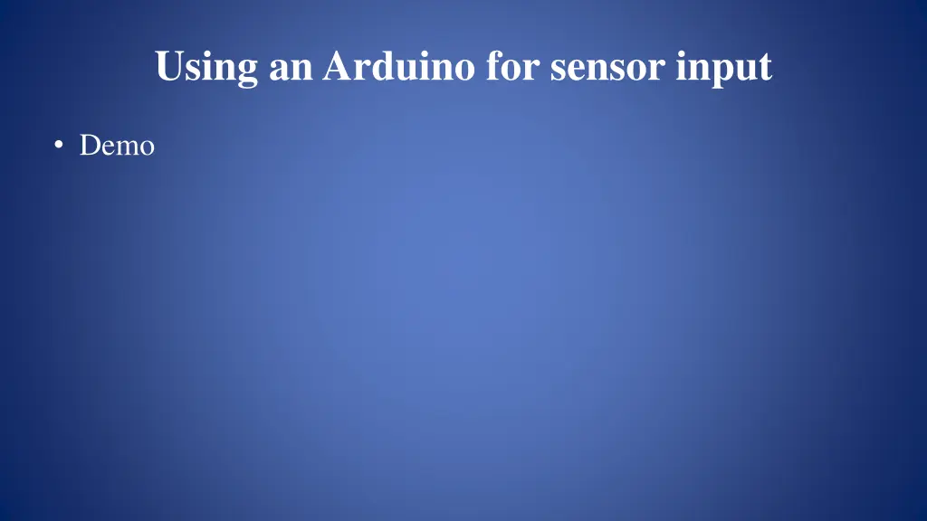 using an arduino for sensor input 20