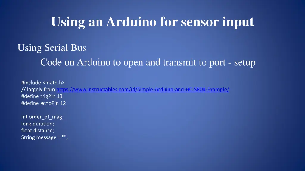 using an arduino for sensor input 4