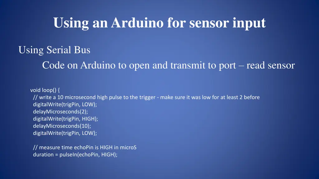 using an arduino for sensor input 6