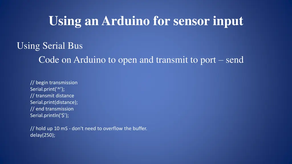 using an arduino for sensor input 8