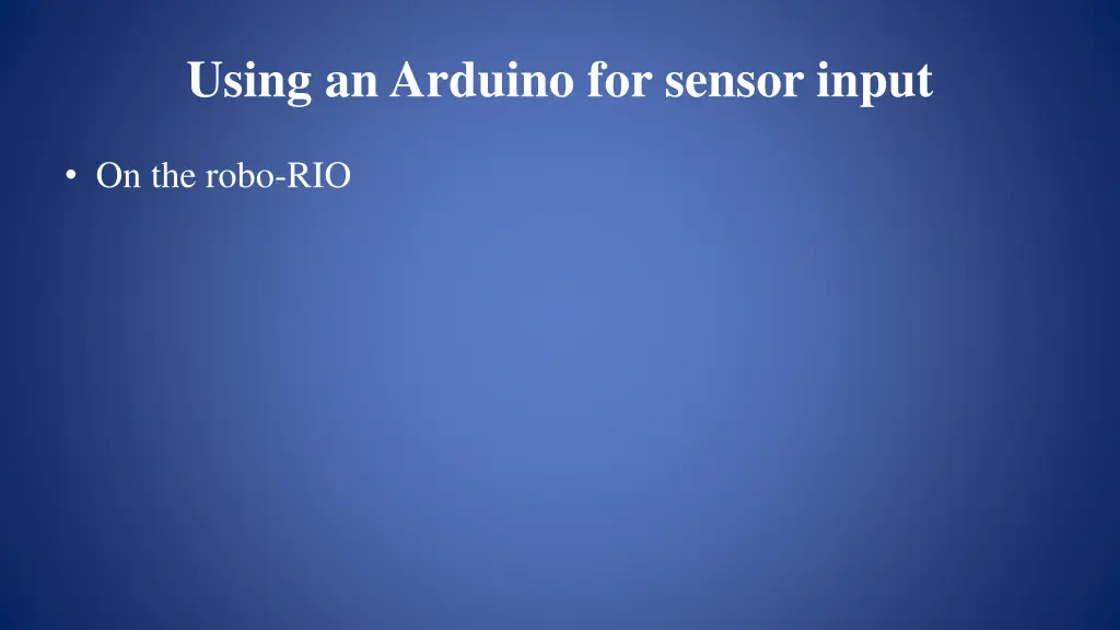 using an arduino for sensor input