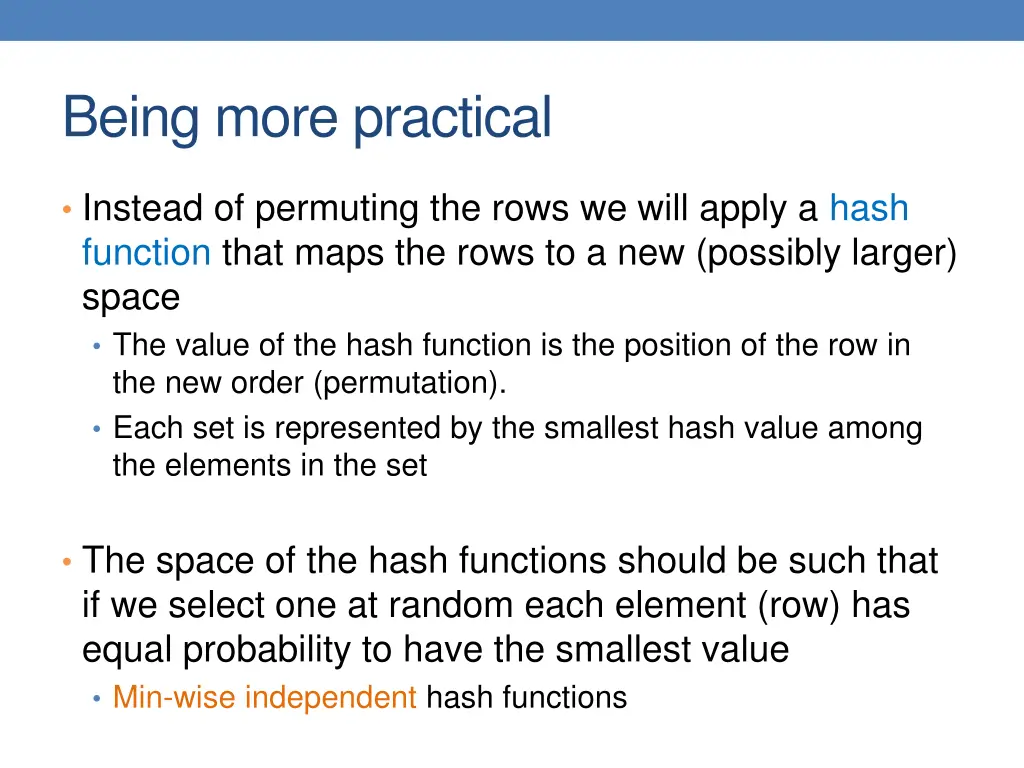 being more practical