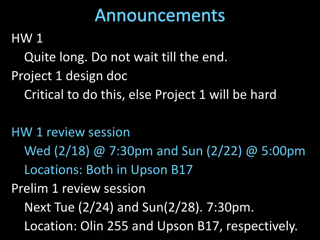 announcements