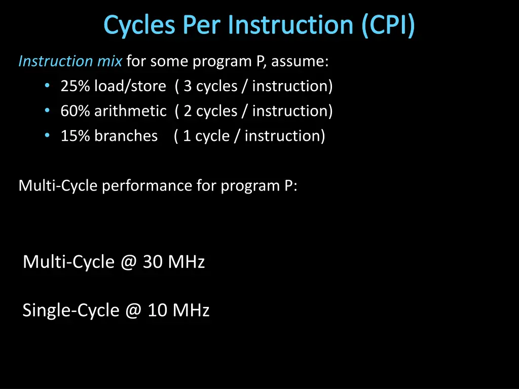 cycles per instruction cpi