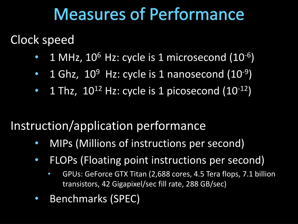 measures of performance