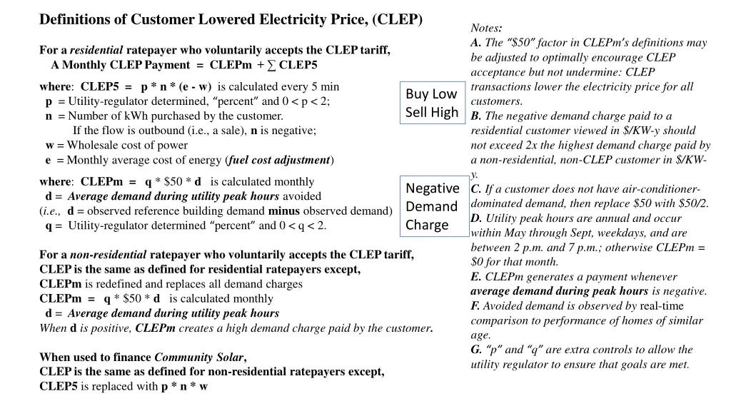 definitions of customer lowered electricity price