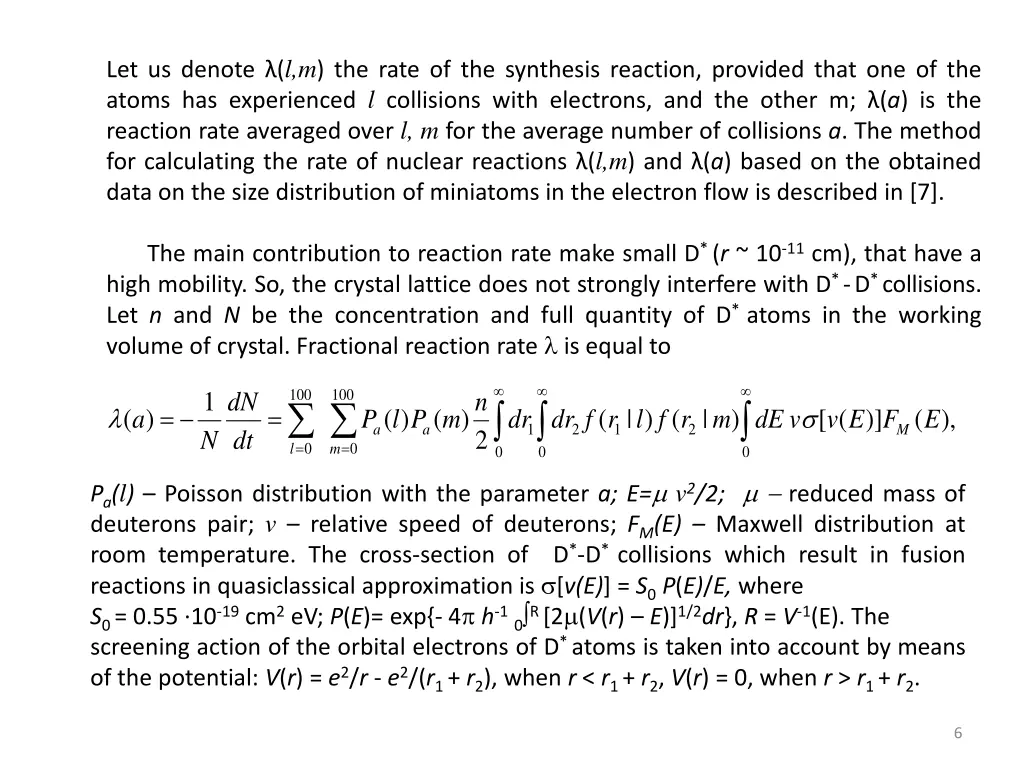 let us denote l m the rate of the synthesis