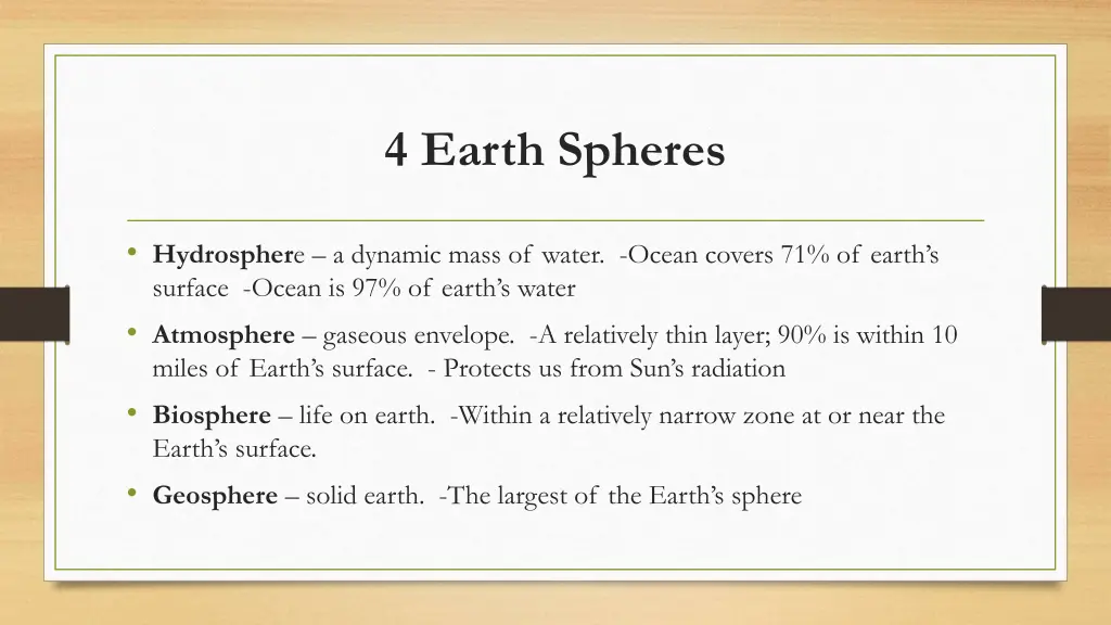 4 earth spheres