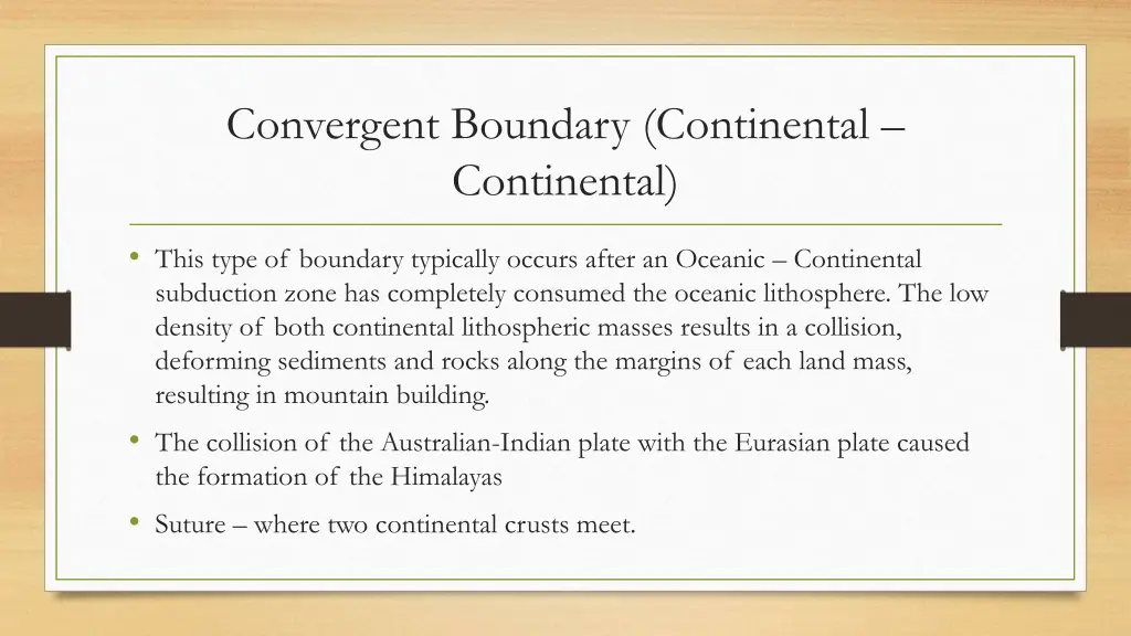 convergent boundary continental continental