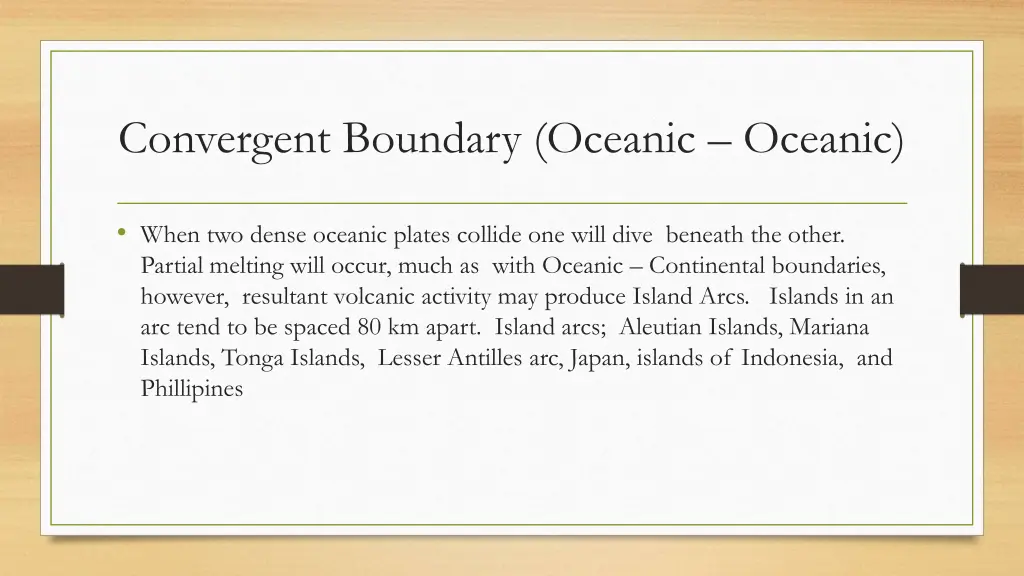 convergent boundary oceanic oceanic