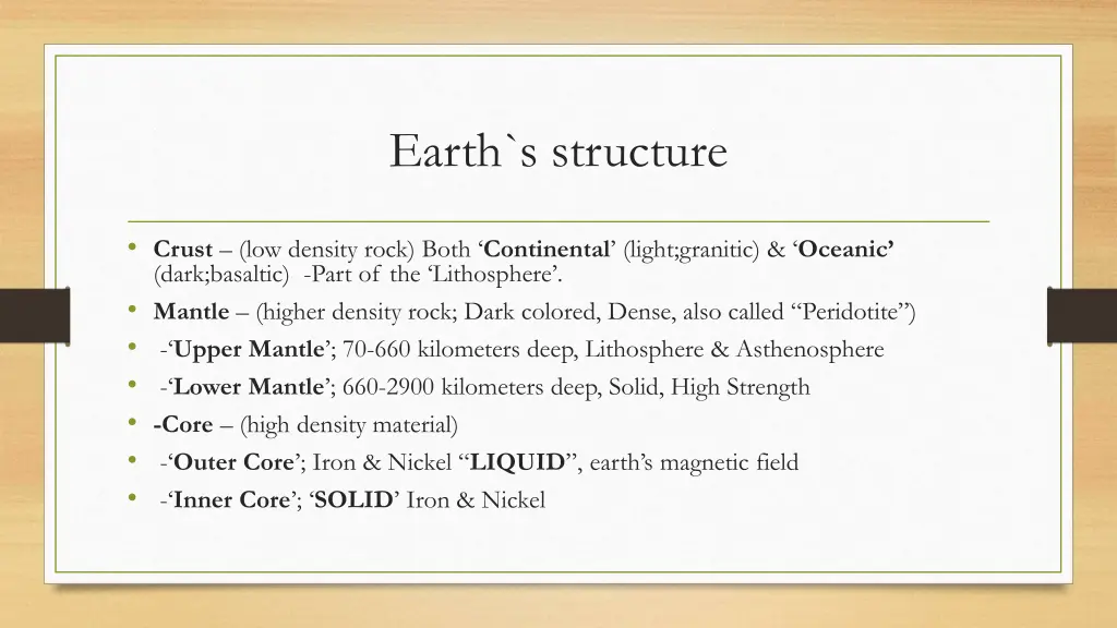 earth s structure