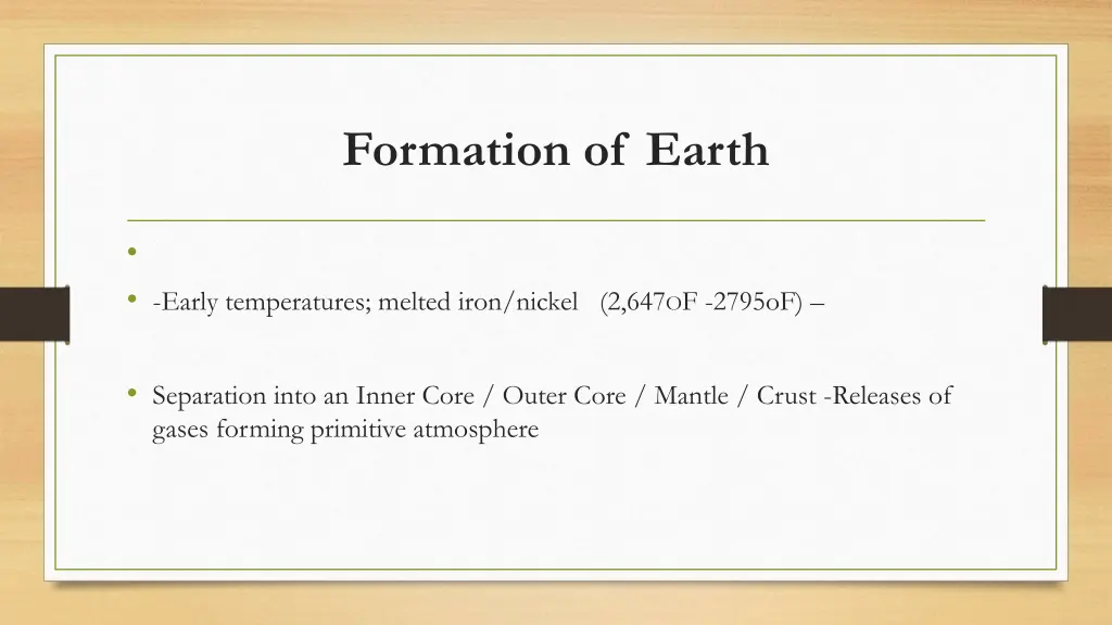 formation of earth