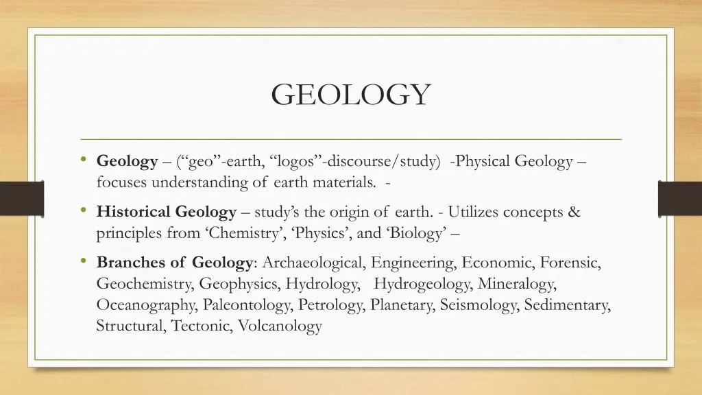 geology