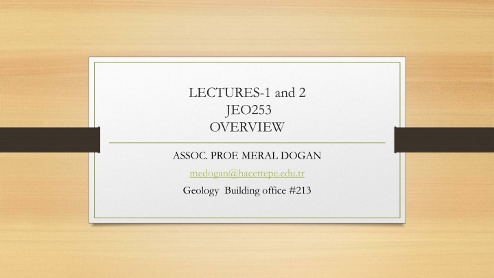 lectures 1 and 2 jeo253 overview