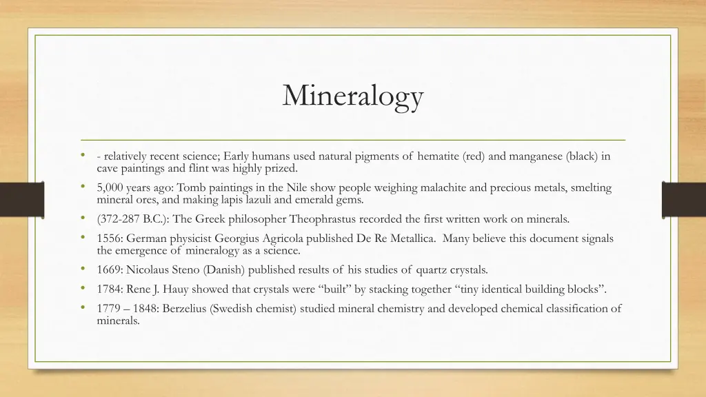 mineralogy