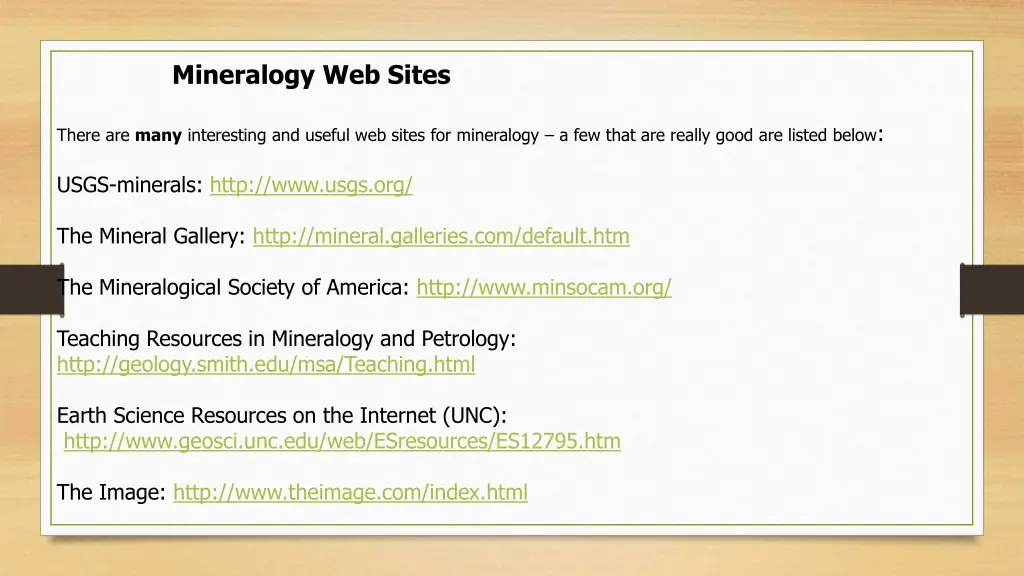 mineralogy web sites