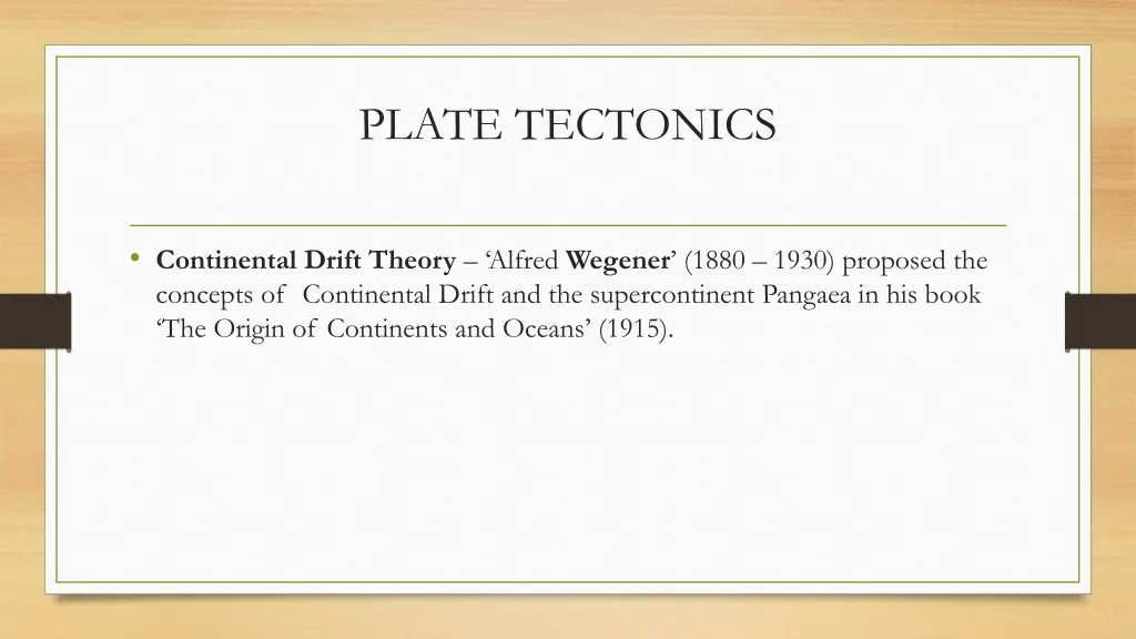 plate tectonics