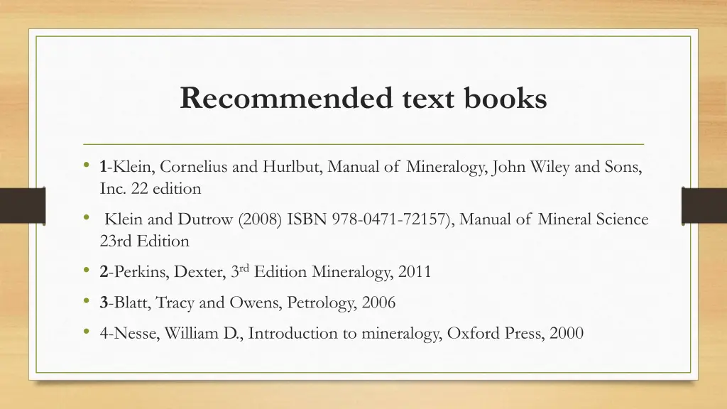 recommended text books