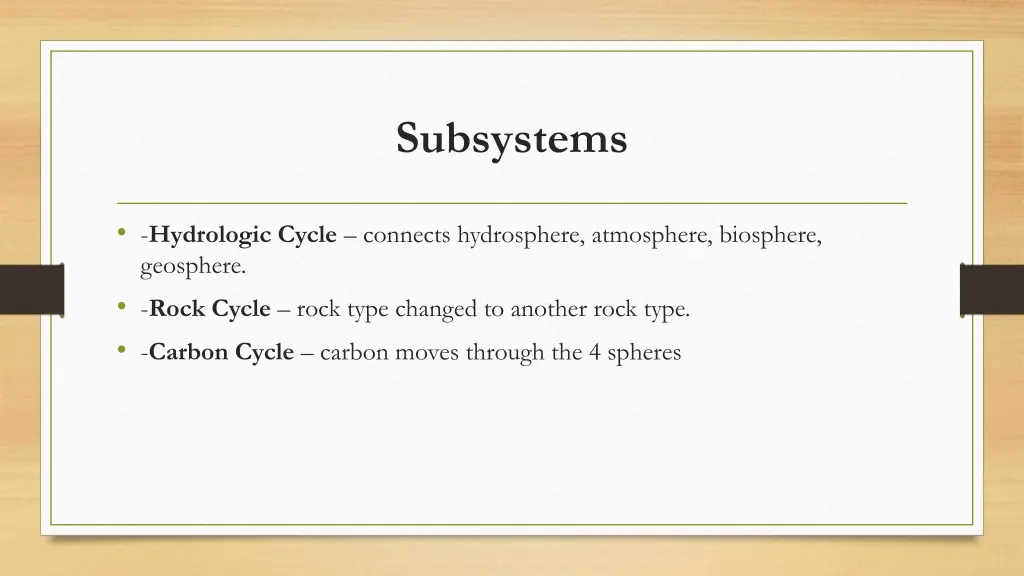 subsystems