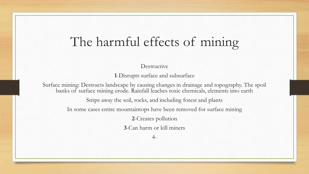 the harmful effects of mining