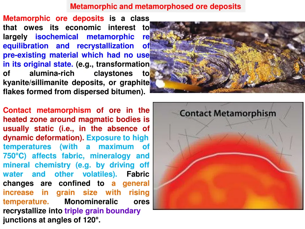 metamorphic and metamorphosed ore deposits