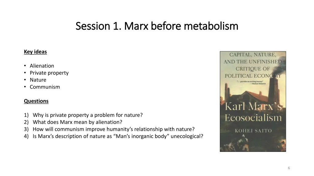 session 1 marx before metabolism session 1 marx