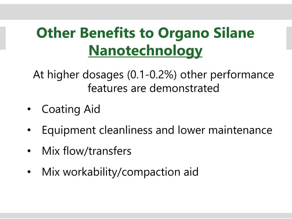 other benefits to organo silane nanotechnology