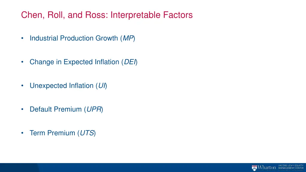 chen roll and ross interpretable factors